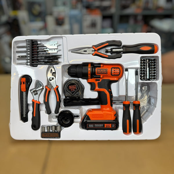 68 Piece Tool Kit & Drill Machine - Black+Decker
